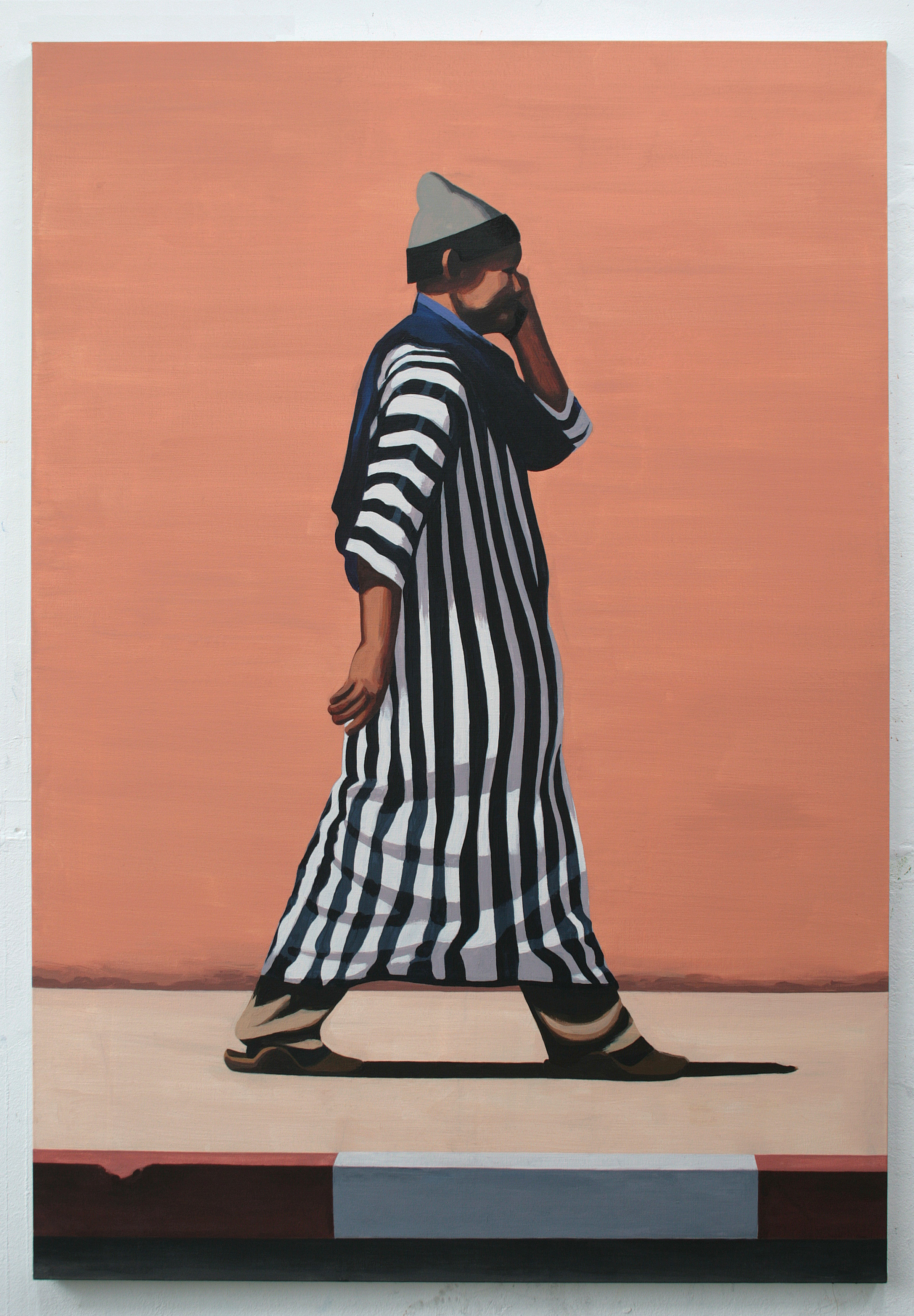 Man
                in striped djellaba by Mattijs van den Bosch
