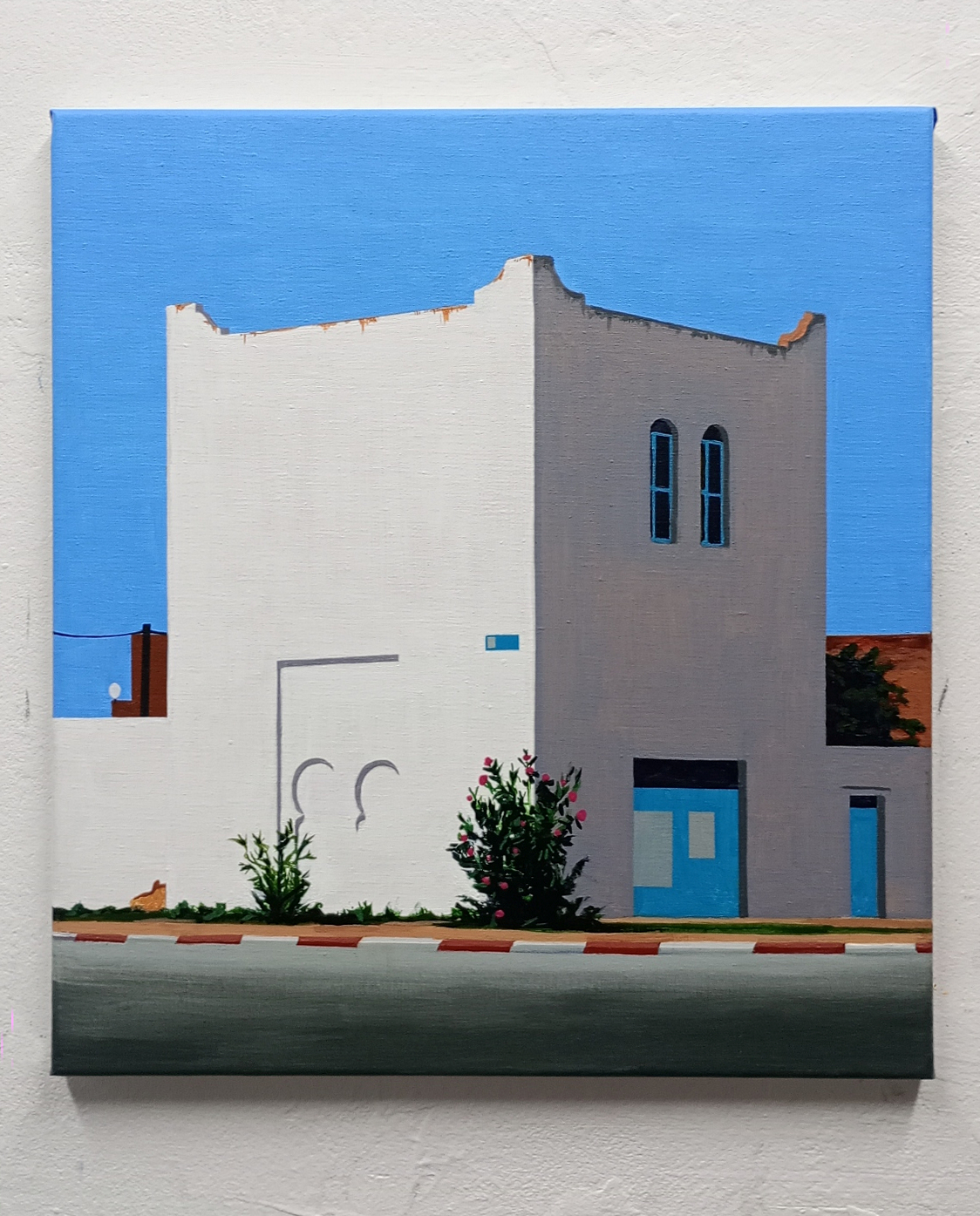 Streetcorner with
                      Oleander, Larache by Mattijs van den Bosch